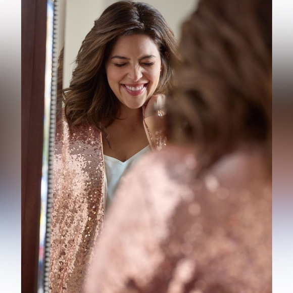 Torrid STRETCH SEQUIN MESH LONG LINE jacket blazer - Picture 14 of 14